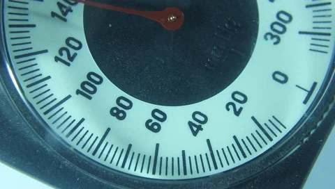 Tonometer dial movement arrow close-up, pressure measurement Vídeo Stock 90364225