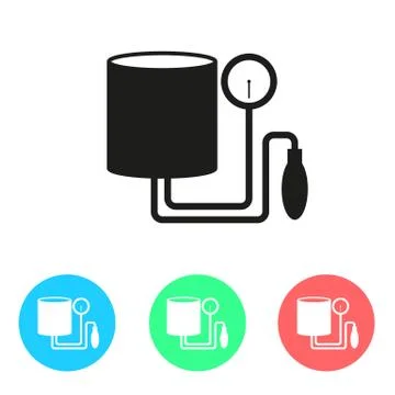 Tonometer Icon. Simple flat colored design style. Outline Icon. Flat design s Stock Illustration