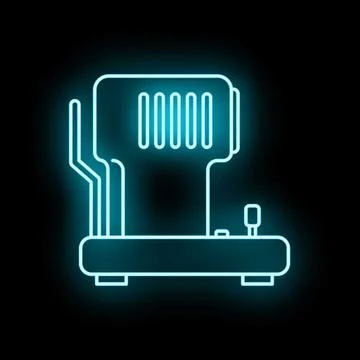 Tonometer neon icon for glaucoma eye health monitoring Stock Illustration