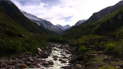 Tons river flowing in the valleys of Himalayas Video stock 95590778