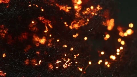 Tons of Tiny Fire Sparks Moving About MAC Stock Footage 74537891