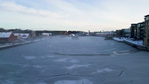 Tønsberg Harbor in Winter 2 Stock Footage 232492055