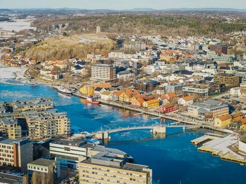 Tønsberg Norway winter drone Stock Photos