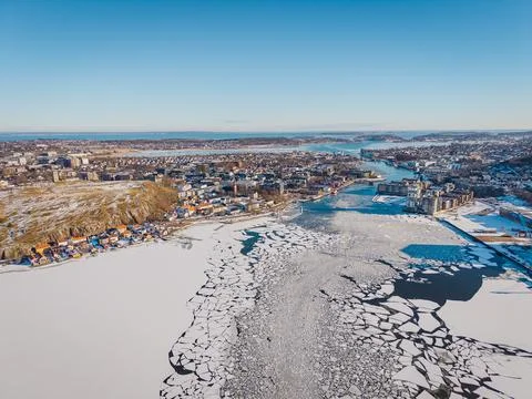 Tønsberg Norway winter drone Stockfoto's