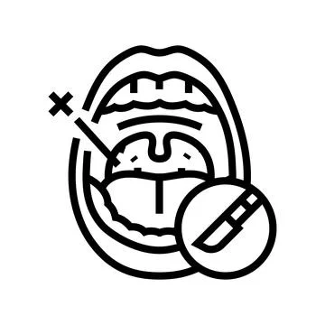 Tonsillectomy surgery line icon vector illustration Ilustração Stock