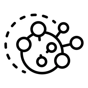Tonsillitis bacteria icon, outline style Stock Illustration