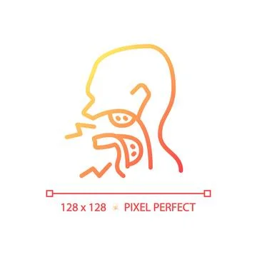Tonsillitis cancer pixel perfect gradient linear vector icon Stock Illustration