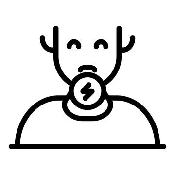 Tonsillitis disease icon, outline style Stock Illustration