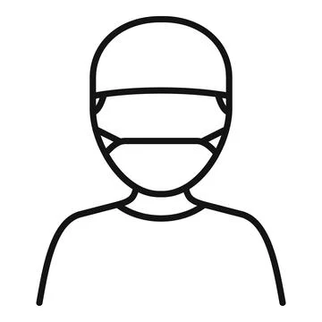 Tonsillitis doctor icon outline vector. Mouth anatomy Stock Illustration