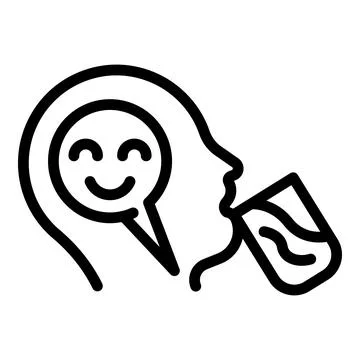 Tonsillitis drink icon, outline style Stock Illustration