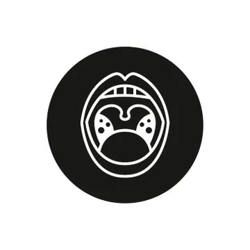 Tonsillitis flat icon, vector simple color illustration Stock Illustration