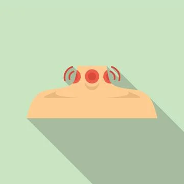 Tonsillitis icon flat . Mouth tonsil Stock Illustration