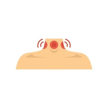 Tonsillitis icon flat vector. Mouth tonsil Stock Illustration