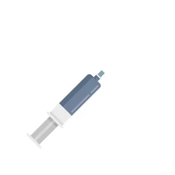 Tonsillitis injection icon flat vector. Inflammation disease Stock Illustration