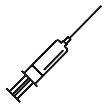 Tonsillitis injection icon outline . Inflammation disease Stock Illustration