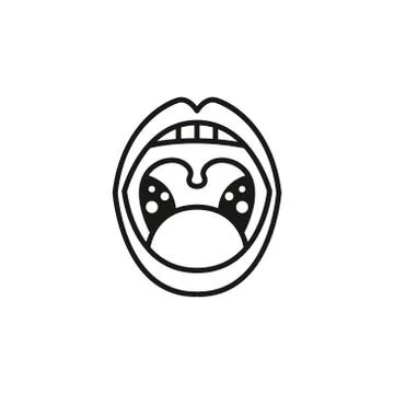 Tonsillitis line icon, vector illustration Stock Illustration