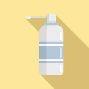 Tonsillitis spray icon flat . Tonsil mouth Stock Illustration