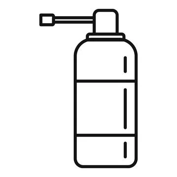 Tonsillitis spray icon outline . Tonsil mouth Stock Illustration