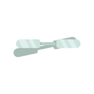 Tonsillitis sticks icon flat vector. Throat tonsil Stock Illustration