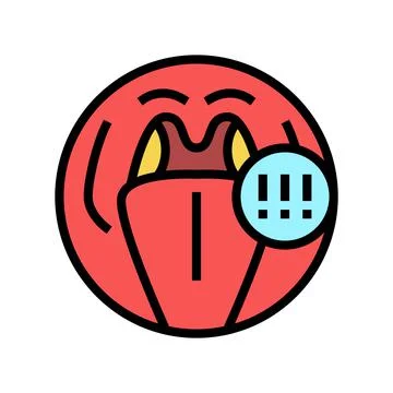 Tonsils adenoid problems color icon vector illustration Stock Illustration