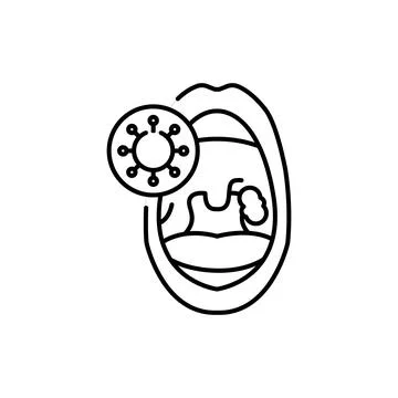 Tonsils Adenoid Problems color line icon. Human diseases. Stock Illustration