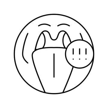 Tonsils adenoid problems line icon vector illustration Stock Illustration