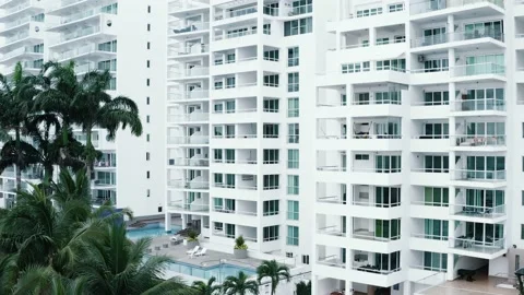 Tonsupa, Ecuador, 17-12-2020: A high flat in a tropical resort Stock Footage 146345321