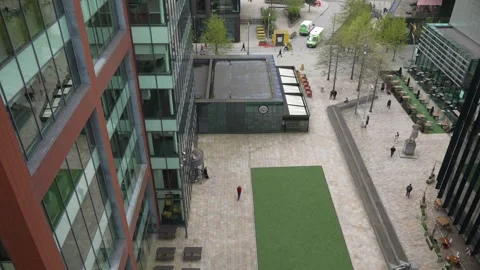 Tony Wilson Place from elevated position, Manchester, Lancashire, England Stock Footage 273939411