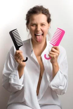 Too bald to comb Stock Photos