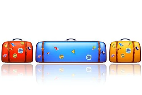 Too big suit case Stock Illustration
