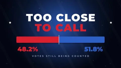 Too Close Election Night Broadcast Stock Illustration