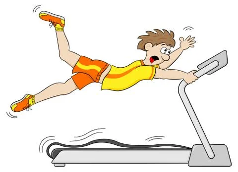 Too fast treadmill workout Stock Illustration