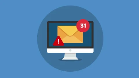 Too many e-mails and spam alert concept motion animation. Stock Footage 231238552