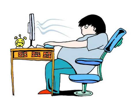 Too much computer Stock Illustration