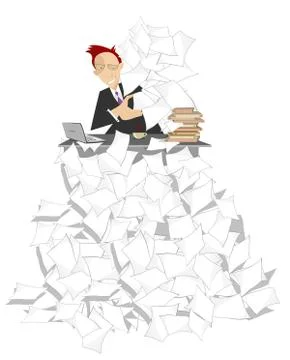 Too much documents Stock Illustration