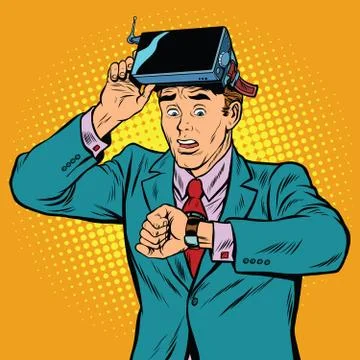 Too much time in virtual reality Stock Illustration