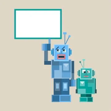 Too Robotes and characters Stock Illustration