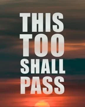 This Too Shall Pass Phrase Over Sunset Sky Ilustração Stock