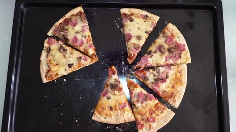 Took a slice of pizza Video stock 75688870