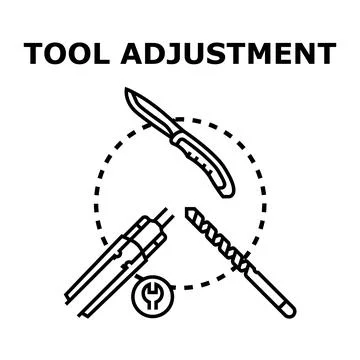 Tool adjustment concept with various repair and maintenance instruments Stock Illustration
