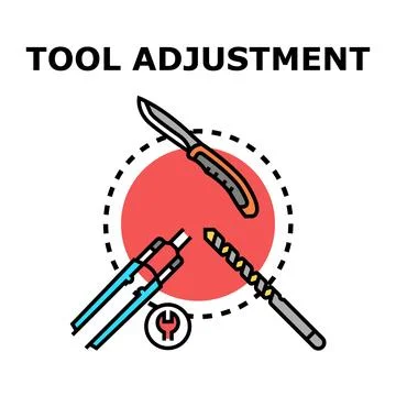 Tool adjustment concept with various repair and maintenance instruments Stock Illustration