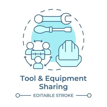 Tool and equipment sharing soft blue concept icon Illustrazione stock