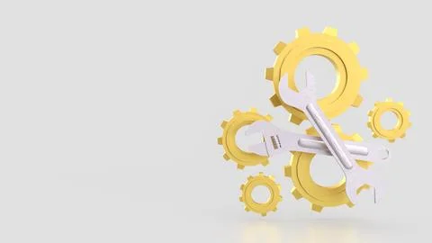 The Tool and Gear for fix or repair concept 3d Rendering. Stock Illustration