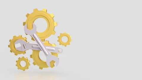 The Tool and Gear for fix or repair concept 3d Rendering. Stock Illustration