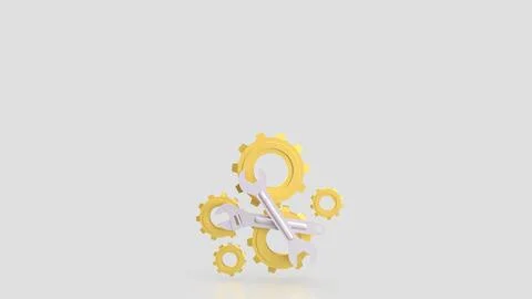 The Tool and Gear for fix or repair concept 3d Rendering. Stock Illustration
