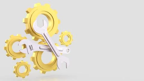 The Tool and Gear for fix or repair concept 3d Rendering. Stock Illustration