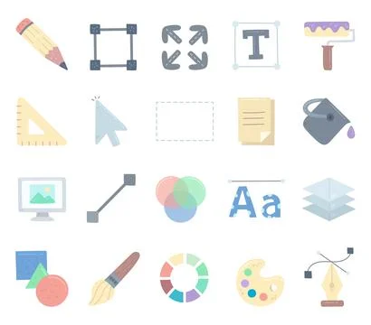 Tool application interface set Stock Illustration