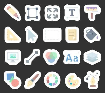 Tool application interface set Stock Illustration