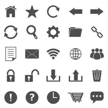 Tool bar icons on white background Stock Illustration