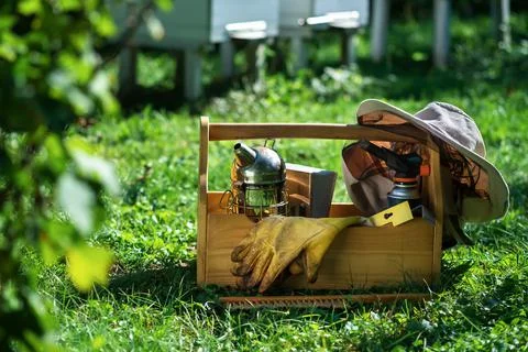 A tool of the beekeeper. Everything for a beekeeper to work with bees. Smoker, a Stock Photos